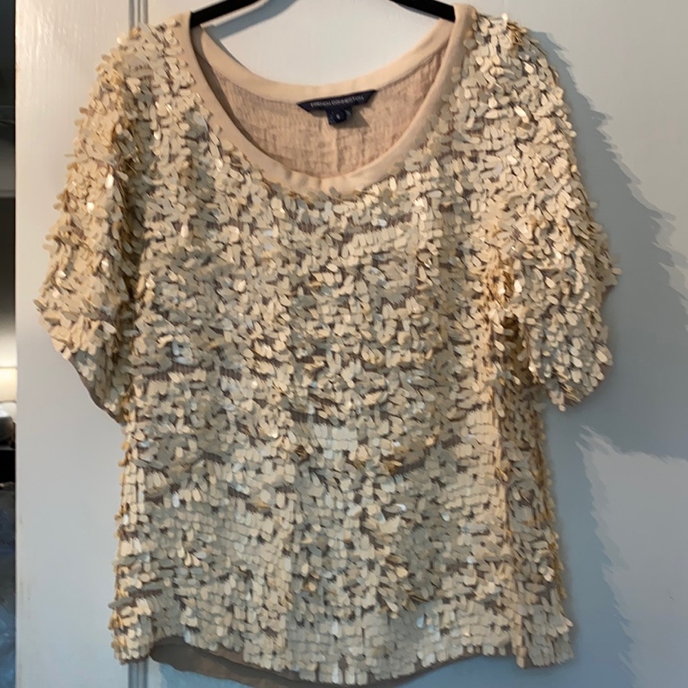 French Connection Tassel Sequin Top